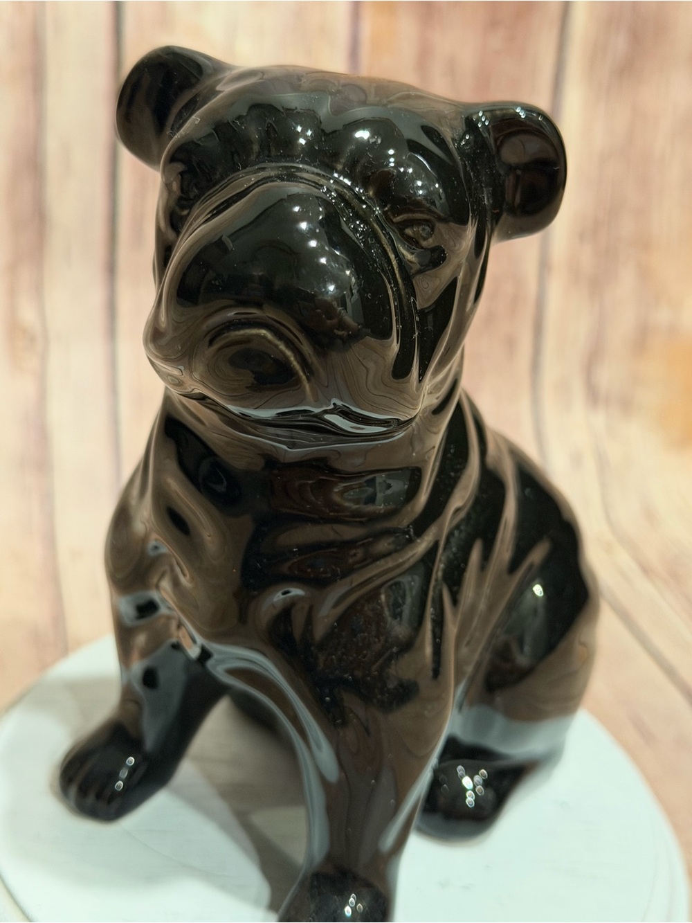 NWOT- Black Ceramic English Bulldog Figurine - Decorative Home Accent